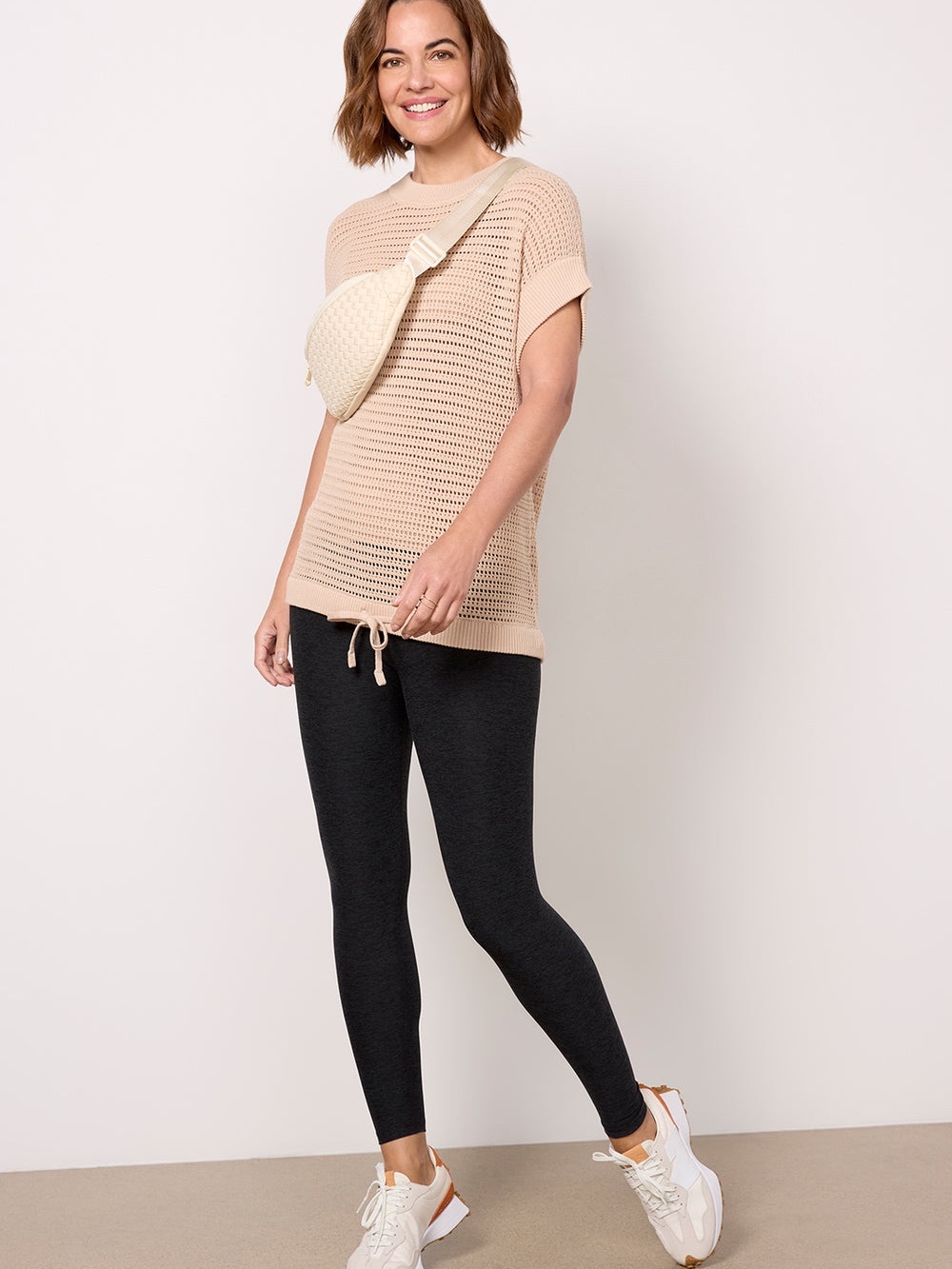 *NEW* Varley Corvallis Knit Top in Moonlight beige, size XS
